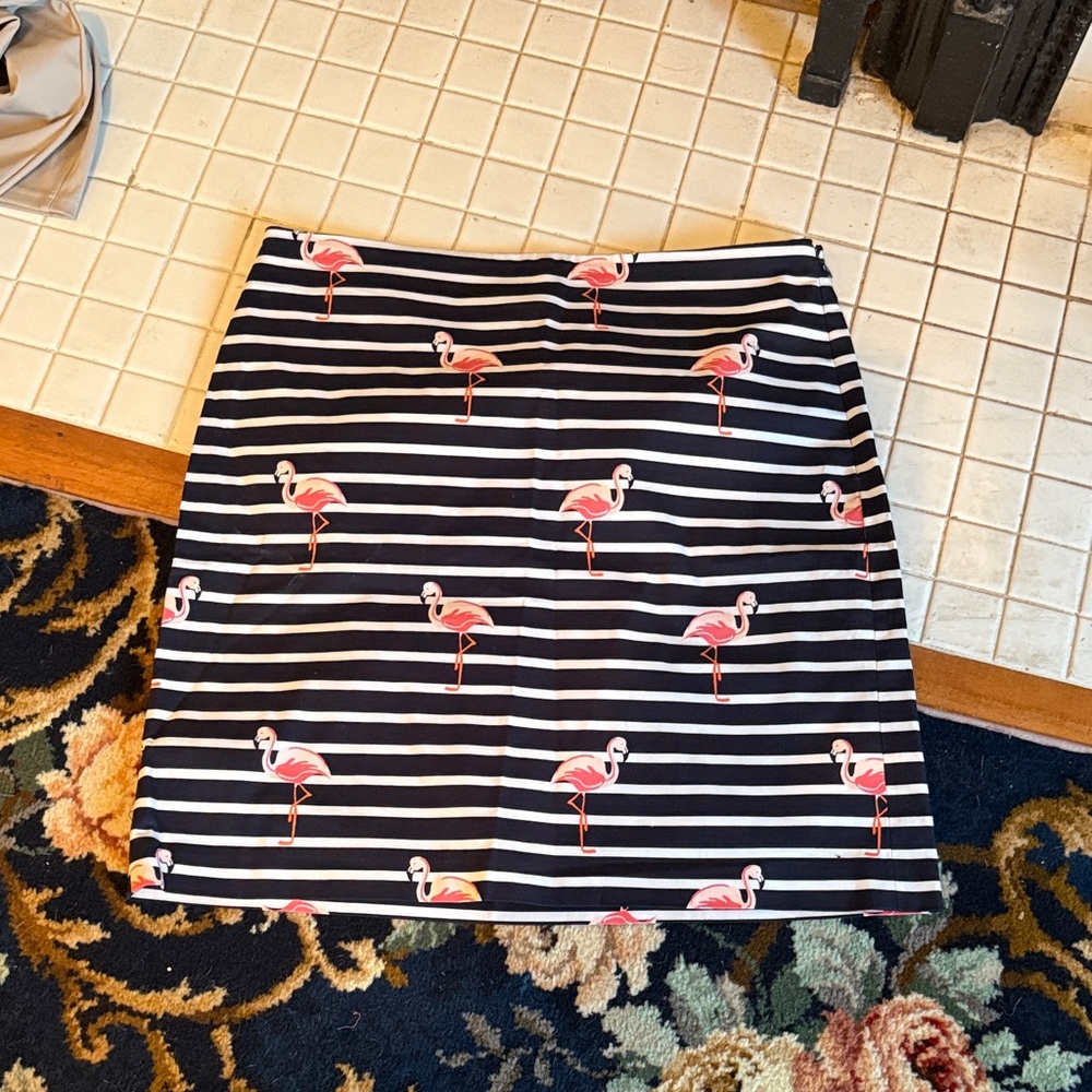 Talbots Navy and White Flamingo‎   Skirt- worn once- great condition